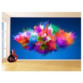 Papel De Parede 3D Arte Colorido Abstrato Nuvem 3,5M Tra124