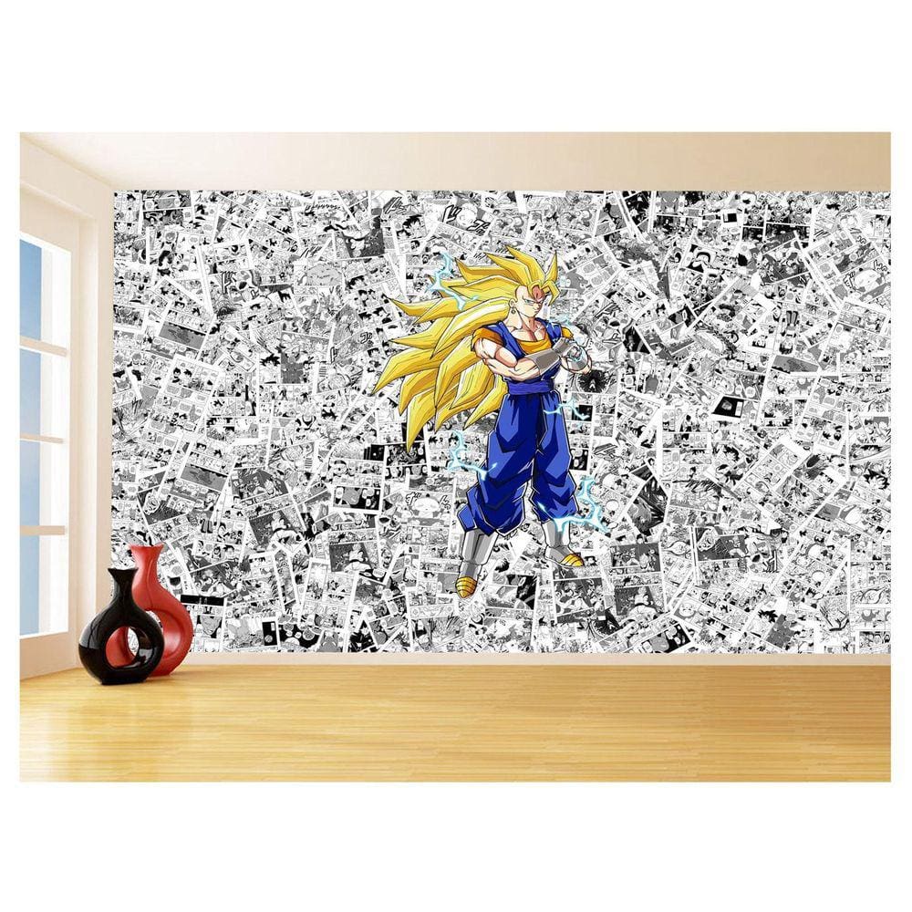 Papel De Parede Dragon Ball Goku Vegetto Anime 3,5M Dbz614