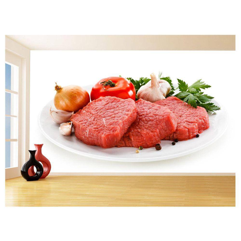 Papel De Parede 3D Alimentos Carnes Embutidos 3,5M Al482