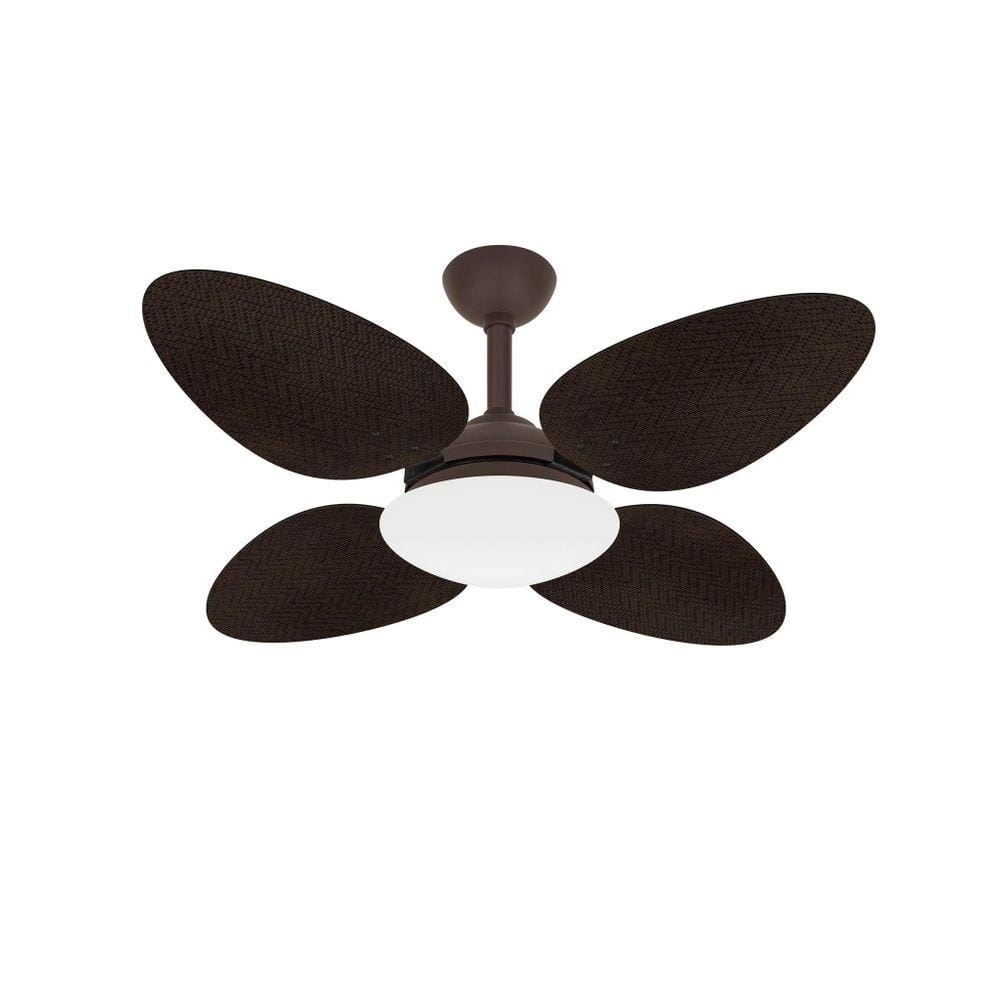 Ventilador Teto Trevo Potente 4 Pás Palha Sala Ventax 110V