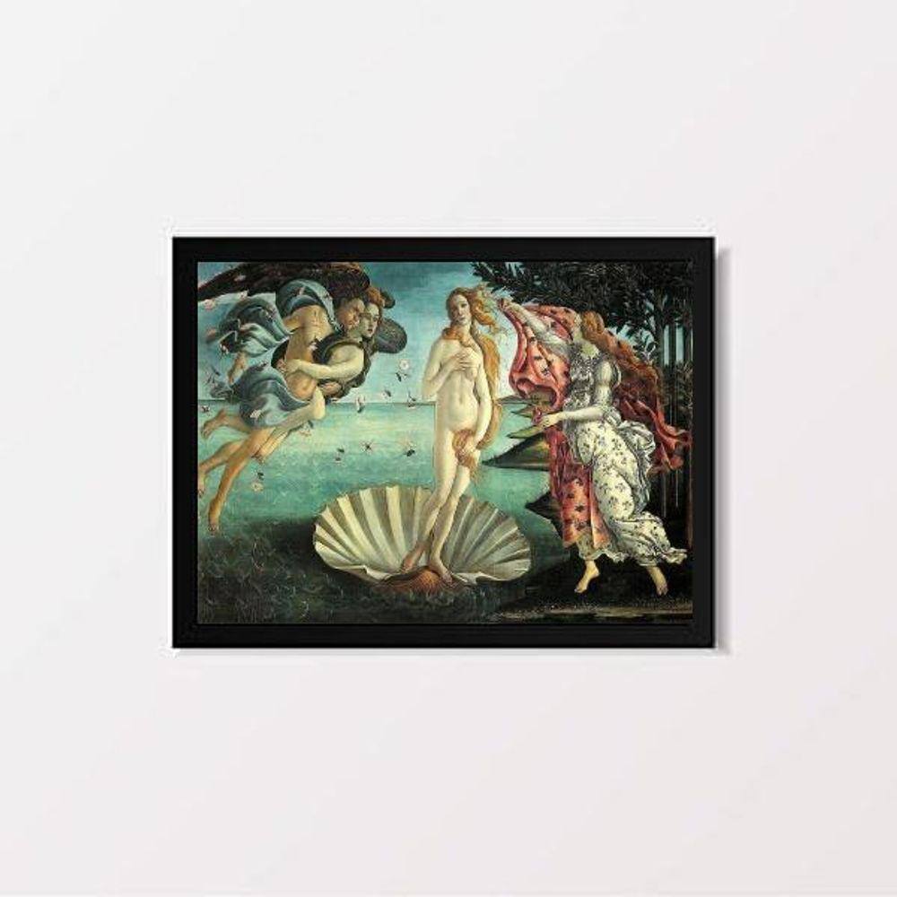 Quadro Botticelli Venus 33x24cm - Moldura Branca