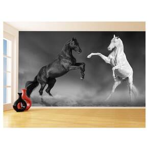 Papel De Parede Animais Casal Cavalos Fazenda 3,5M Anm336