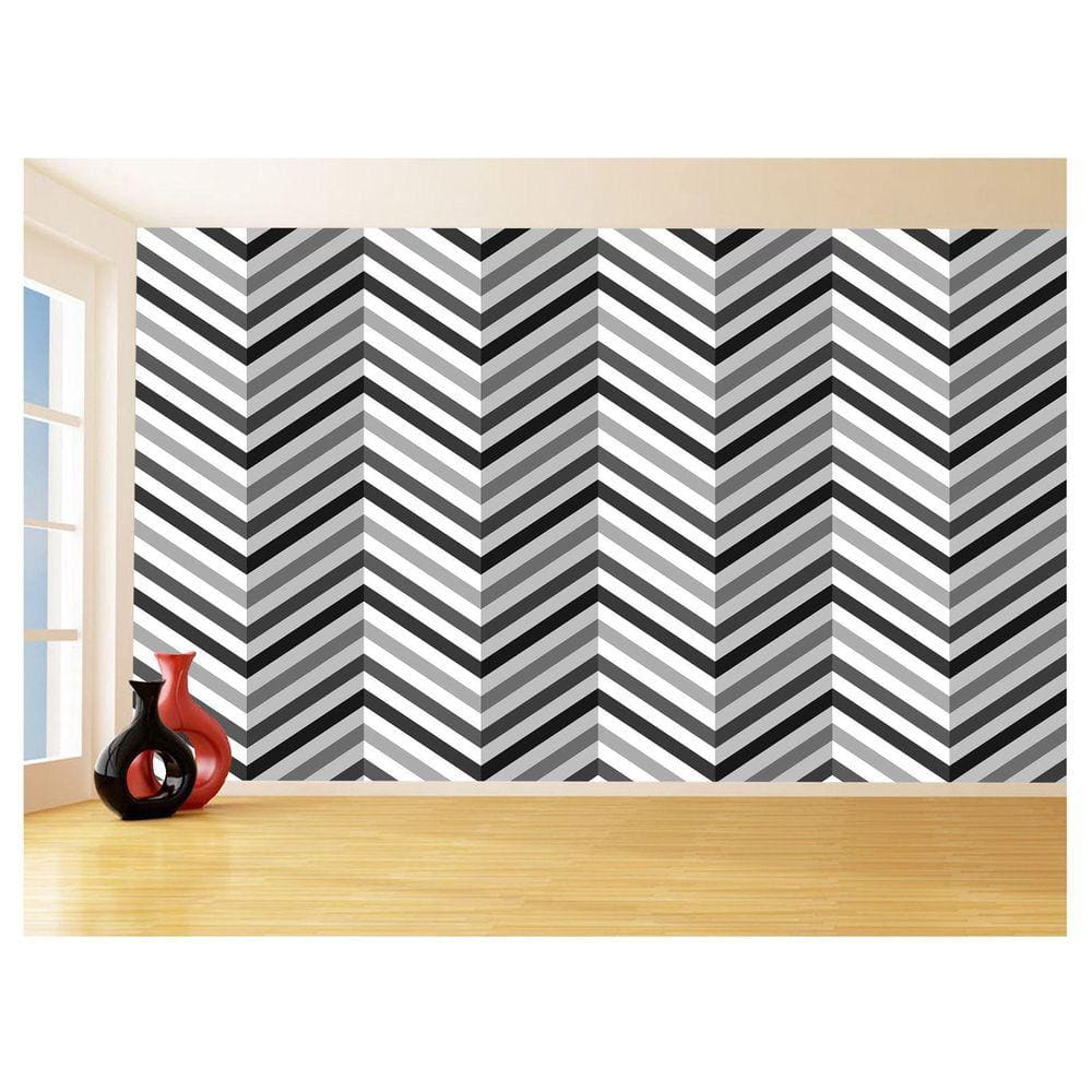 Papel De Parede 3D Sala Chevron Zig Zag Listras 3,5M Zig05