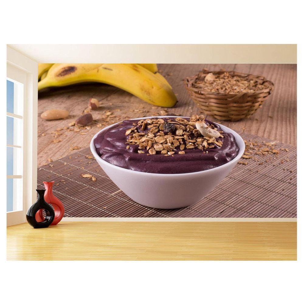 Papel De Parede 3D Alimentos Açai Tigela Frutas 3,5M Al444