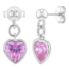 Brincos In Season Jewelry em prata esterlina 925 rosa CZ Hea