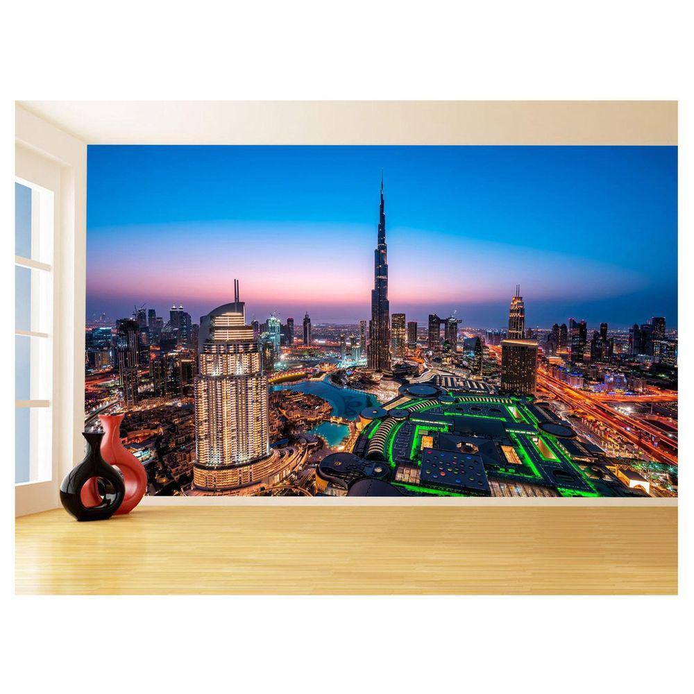 Papel De Parede Cidade Dubai Paisagem Por Sol 3,5M Ncd250