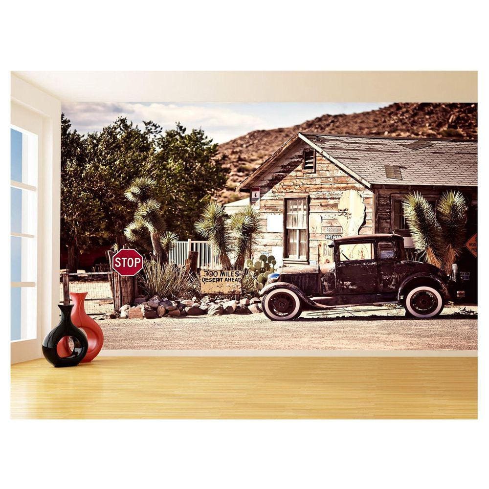 Papel De Parede 3D Cidade Antiga Vintage Retrô 3,5M Cda73