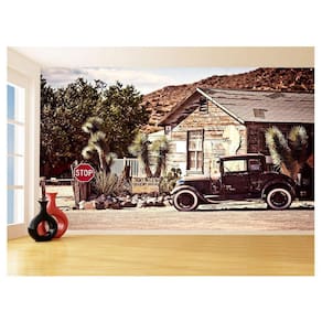Papel De Parede 3D Cidade Antiga Vintage Retrô 3,5M Cda73