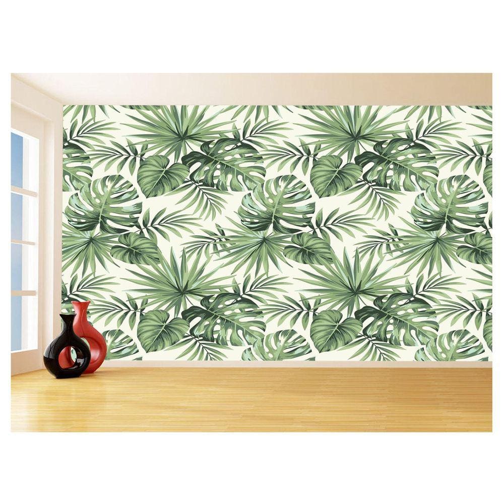 Papel De Parede 3D Textura Folhas Tropicais Mata 3,5M Txt62