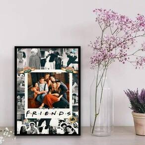 Quadro Decorativo Friends 33x24cm - Moldura Branca