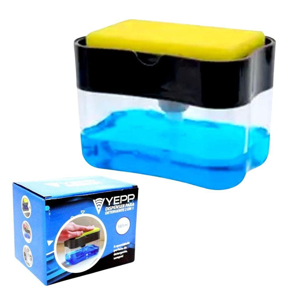Dispenser Sabão 2X1 Detergente Suporte Porta Bucha Esponja