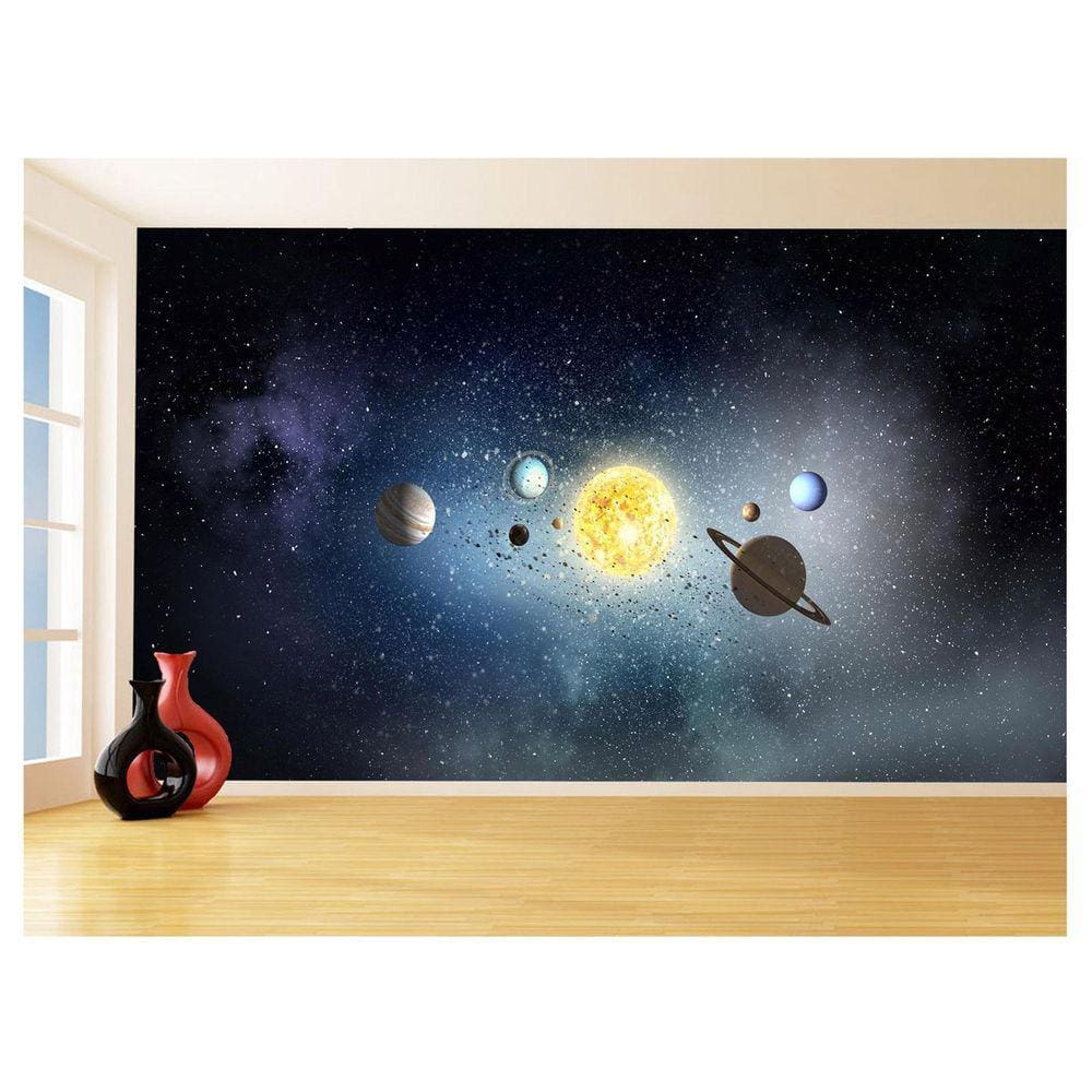 Papel De Parede 3D Espaço Estrelas Planetas 3,5M Nsp180