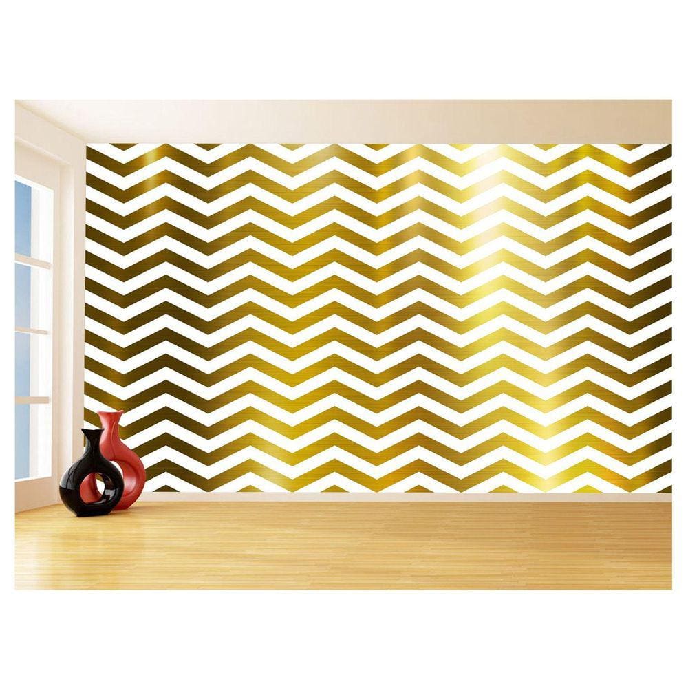 Papel De Parede 3D Sala Chevron Zig Zag Listras 3,5M Zig131
