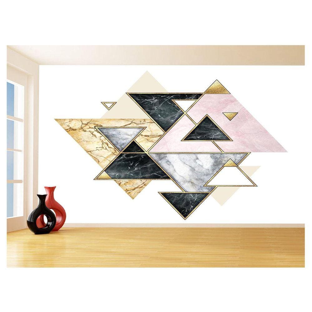 Papel De Parede 3D Estilo Marmore Cores Formas 3,5M Mbr58