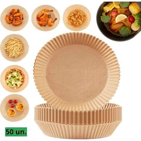 Kit 50Pcs Formas Redonda Fritadeira Eletrica Papel 16Cm X
