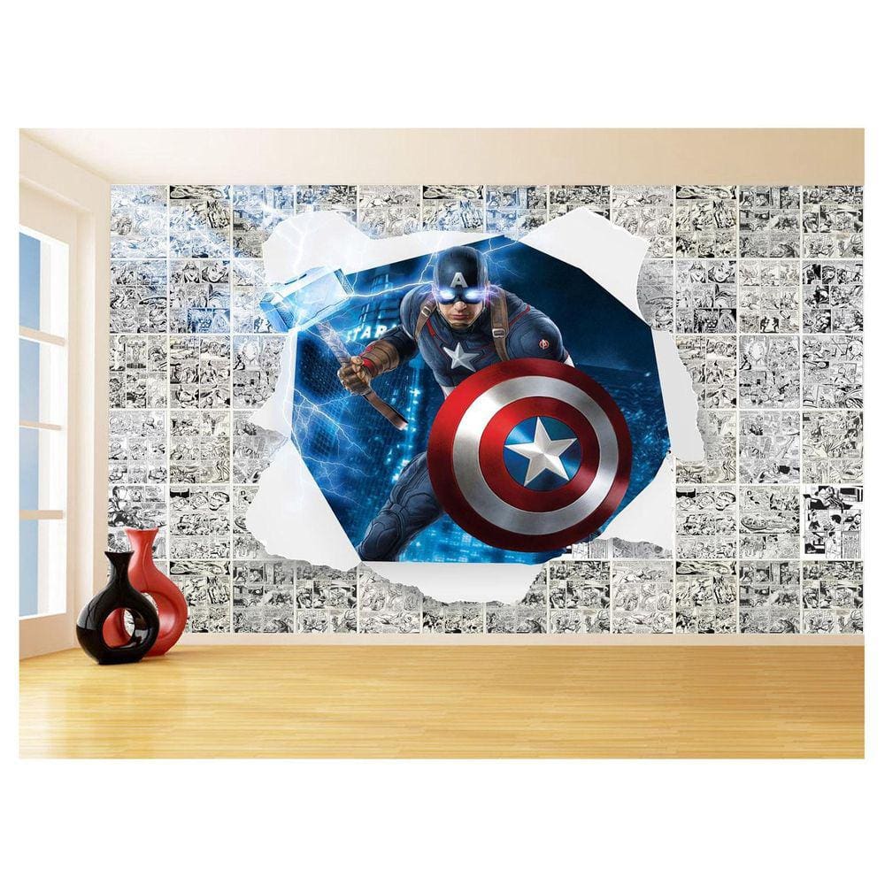 Papel De Parede 3D Heróis Página Quadrinhos Hq 3,5M Nhma176