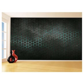 Papel De Parede 3D Hexágonos Moderno Gamer Azul 3,5M Txt44