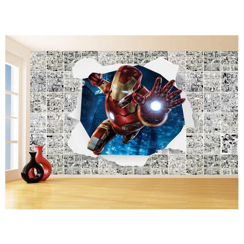 Papel De Parede 3D Heróis Página Quadrinhos Hq 3,5M Nhma163