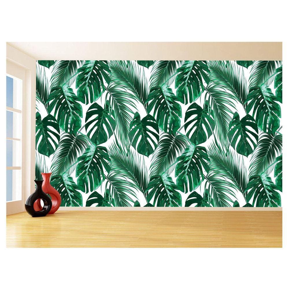 Papel De Parede 3D Textura Folhas Tropicais Mata 3,5M Txt61
