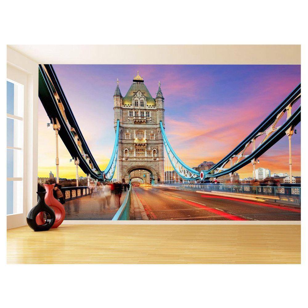 Papel De Parede 3D Cidade Londres Tower Bridge 3,5M Ncd256