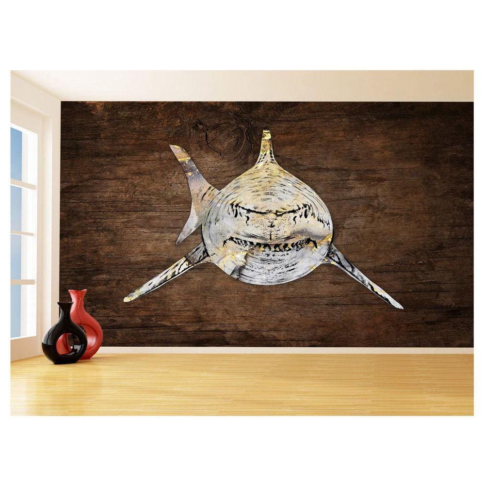 Papel De Parede Animais Pop Art Tubarão Cores 3,5M Pxa569