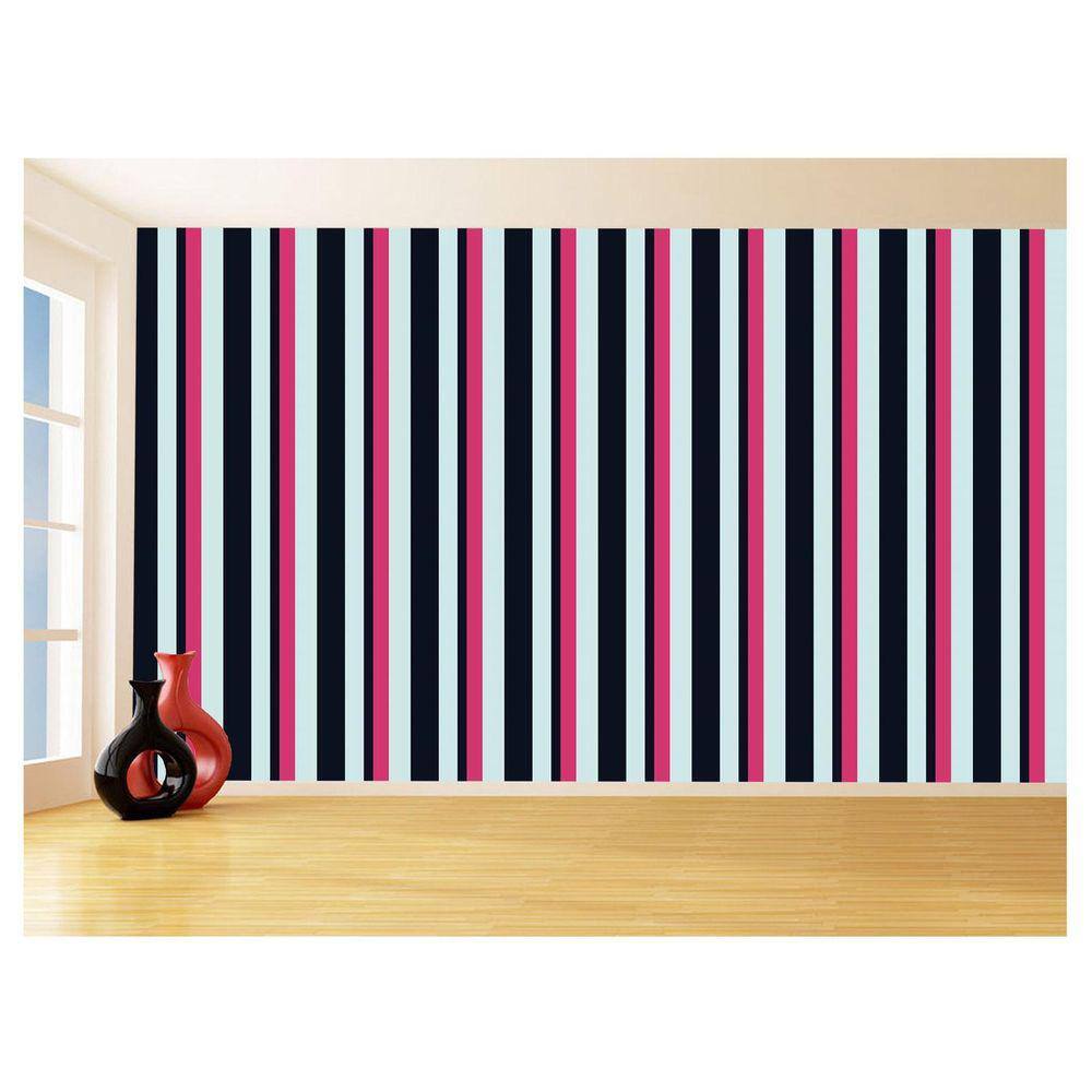 Papel De Parede 3D Listras Coloridas Verticais 3,5M Lst25