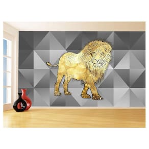 Papel De Parede Animais Pop Art Leão Rei Selva 3,5M Pxa58
