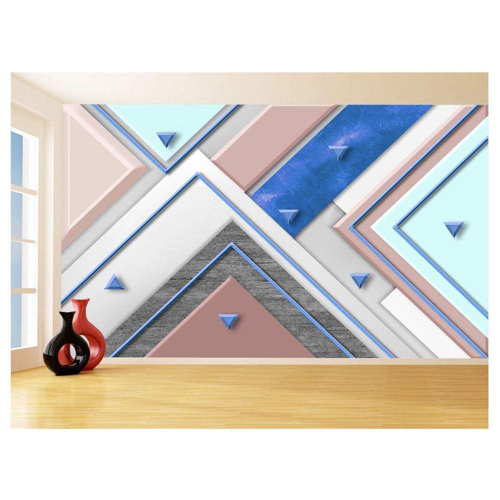 Papel De Parede 3D Estilo Marmore Cores Formas 3,5M Mbr67