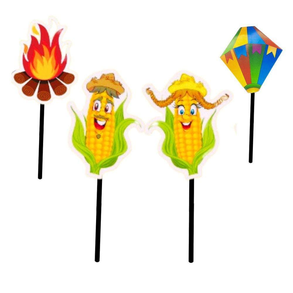 10 Espeto Palito Festa Junina São João Enfeite Topo De Bolo