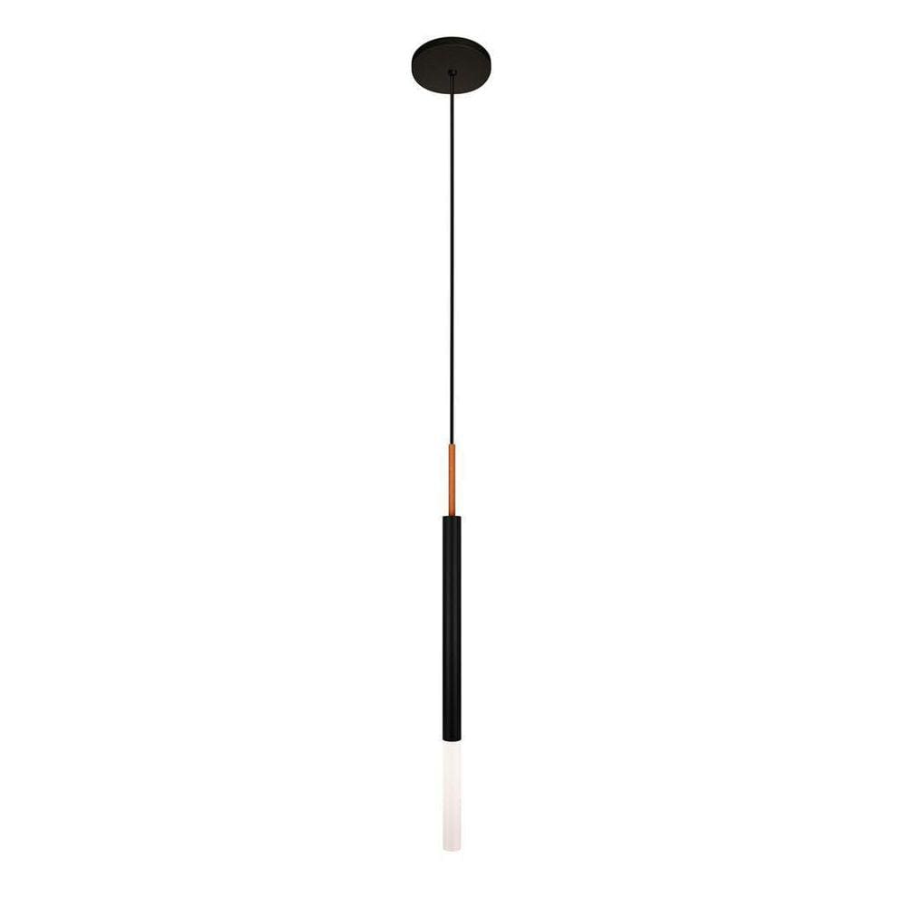 Luminária Pendente Teto Tubo Difusor Balcão Mesa Preto Cobre