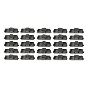 25 Caixas De Teto Suporte 30Cm Para Laje Preto Canal