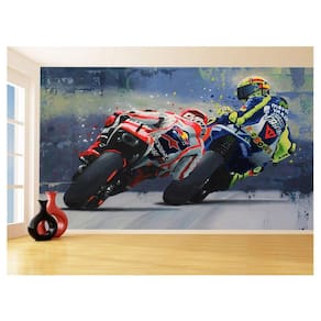 Papel De Parede Moto Bike Gp Rossi 46 Marquez 3,5M Bkm124