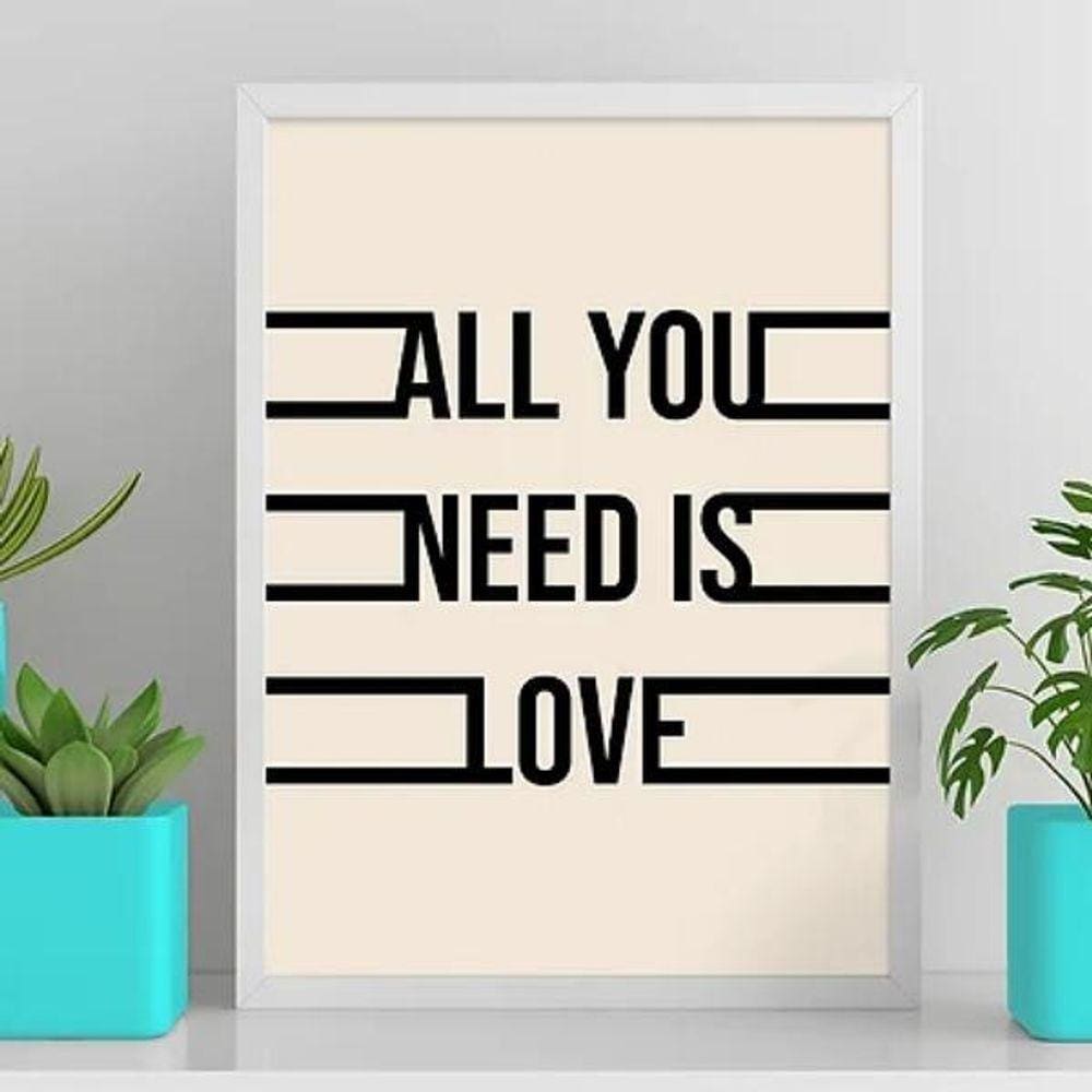 Quadro All You Need Is Love 33X24Cm Preta