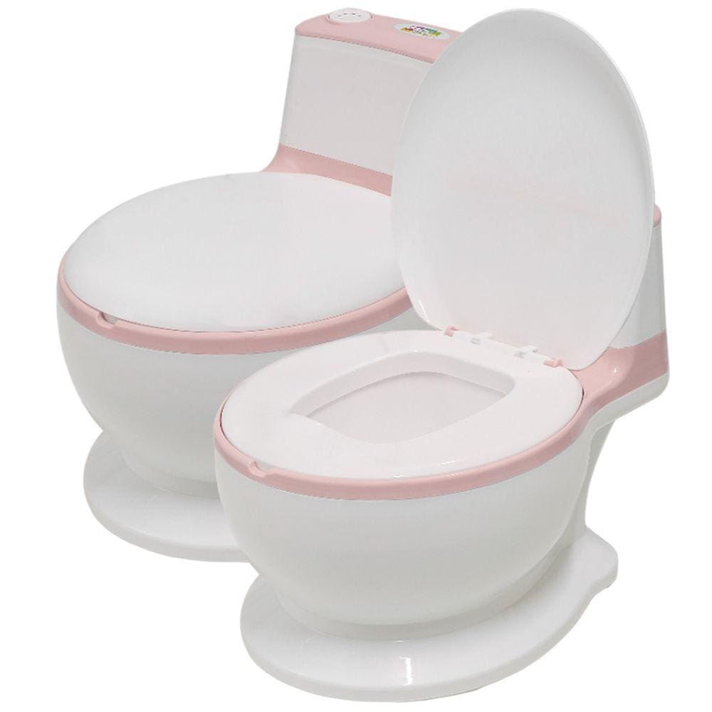 Penico Privadinha Troninho Infantil Assento Redutor Som de Descarga Flush Rosa - Baby Style