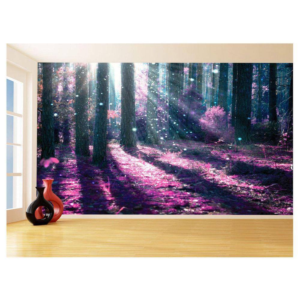 Papel De Parede Floresta Encantada Árvore Luz 3,5M Xna222