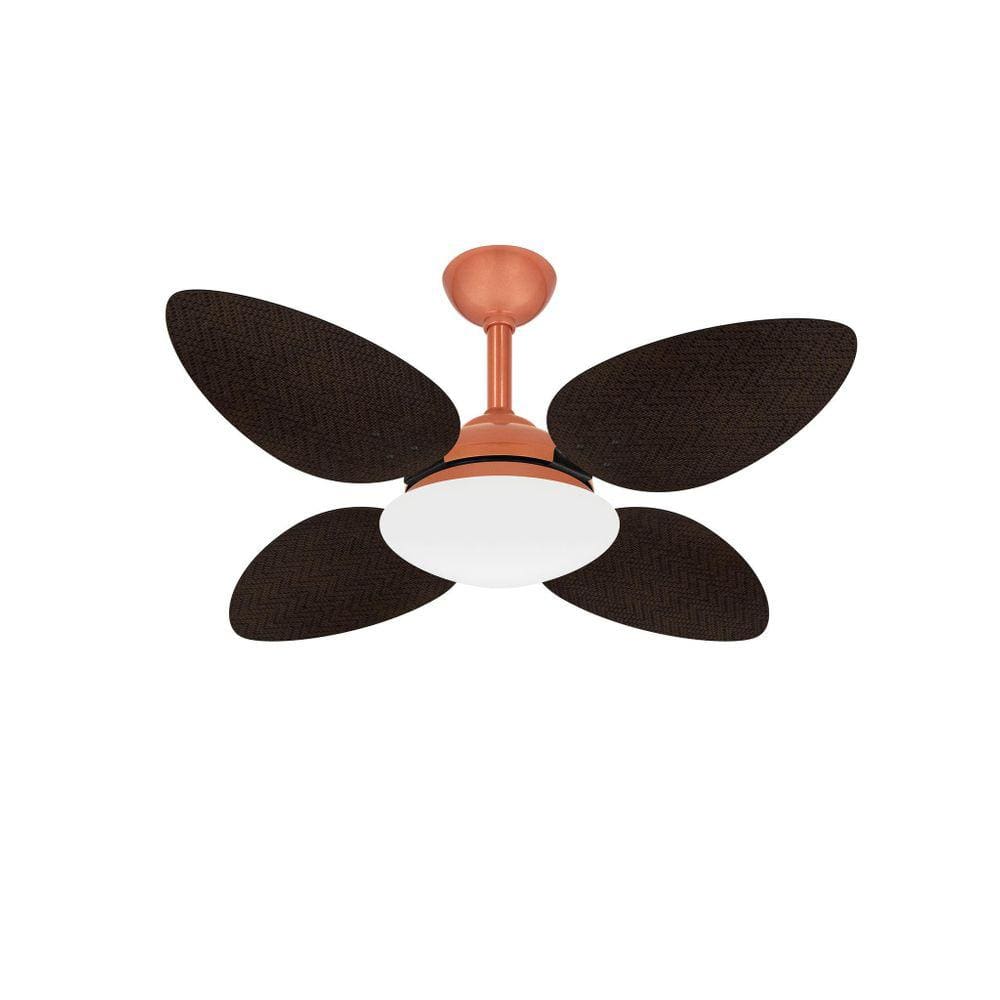 Ventilador Teto Cobre Pétalo Turbo 4 Pás Palha Ventax 220V