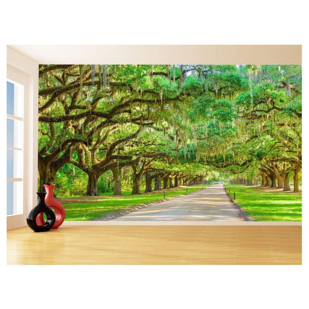 Papel De Parede 3D Estrada Caminho Paisagem 3,5M Nes122