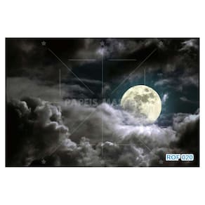 Papel De Teto Céu Noite Céu Lua Cheia Nuvens 3,5M Rof20
