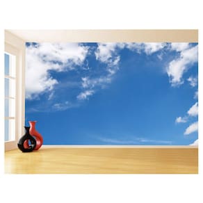 Papel De Parede 3D Religioso Céu Azul Nuvens Teto 3,5M Rl78