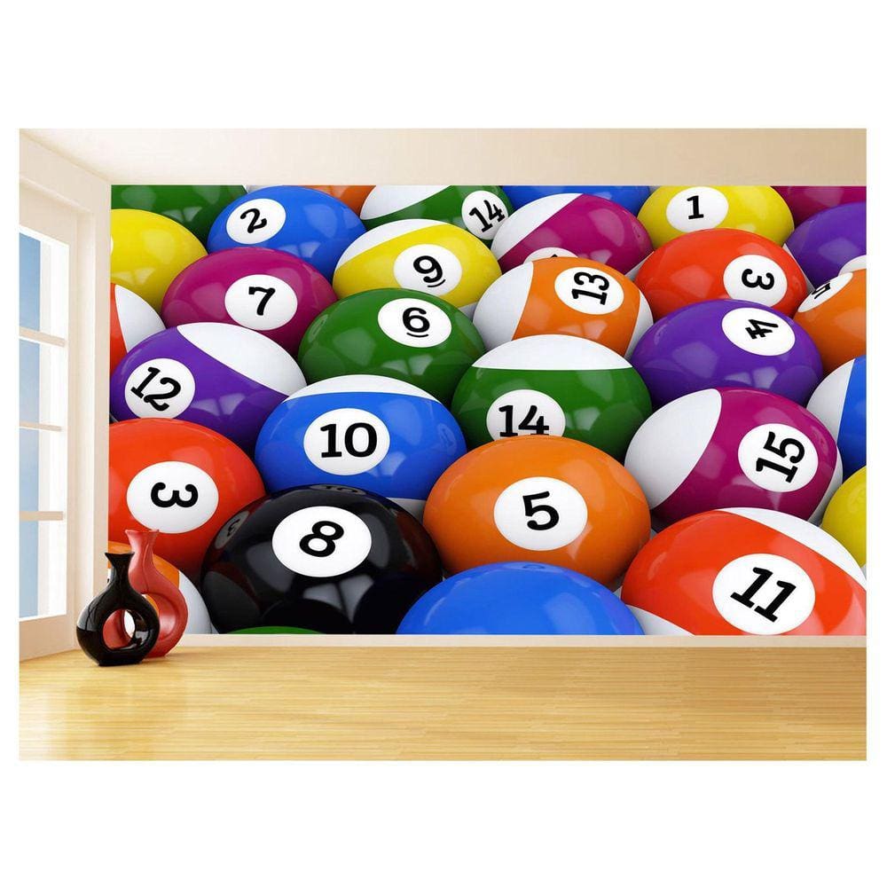 Papel De Parede 3D Salão De Jogos Bilhar Sinuca 3,5M Jcs16