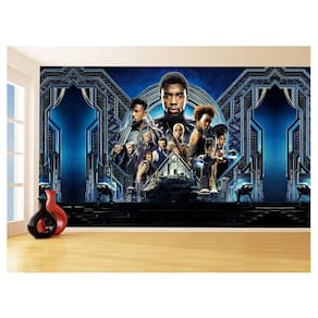 Papel De Parede 3D Heróis Pantera Negra Marvel 3,5M Nhma297