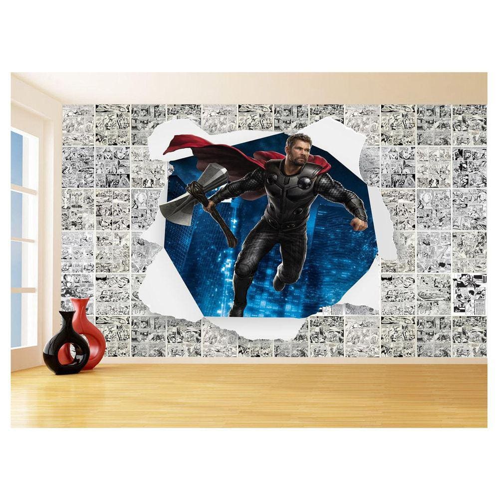 Papel De Parede 3D Heróis Página Quadrinhos Hq 3,5M Nhma177