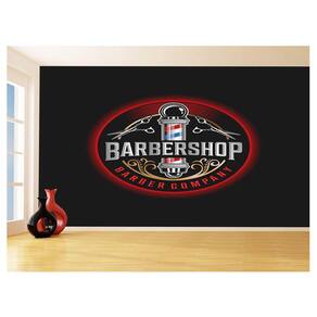 Papel De Parede 3D Barbearia Barber Shop Logo 3,5M Brb35