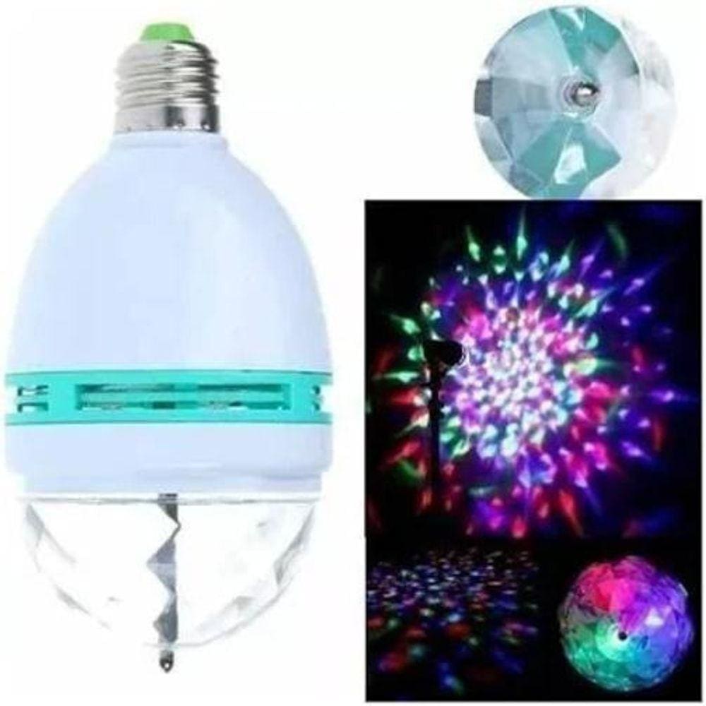 Lampada Led Giratória Colorido Festa Bola Maluca Bivolt