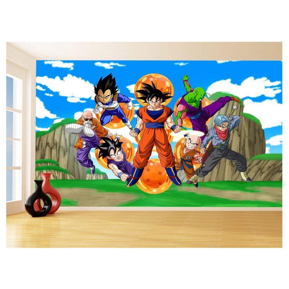 Papel De Parede Dragon Ball Goku Vegeta Anime 3,5M Dbz447