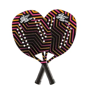Kit 2 Raquetes de Beach Tennis Sand Spin Aloha Fibra de Carbono Rosa
