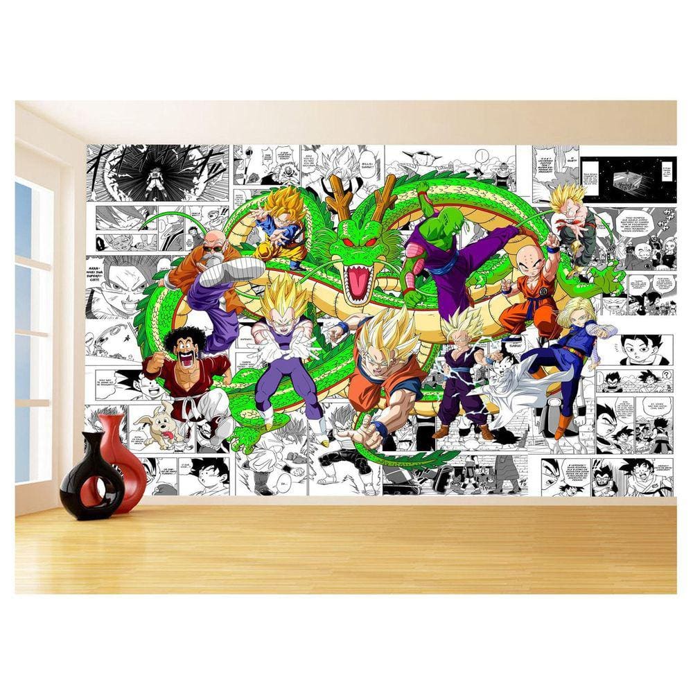 Papel De Parede Dragon Ball Goku Vegeta Anime 3,5M Dbz208