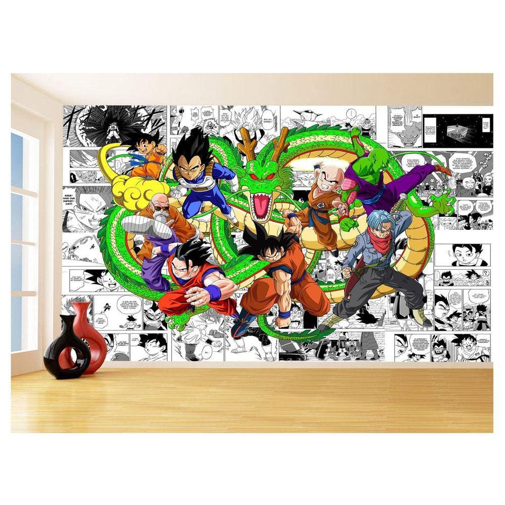 Papel De Parede Dragon Ball Goku Vegeta Anime 3,5M Dbz220