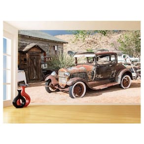 Papel De Parede 3D Cidade Antiga Vintage Retrô 3,5M Cda86