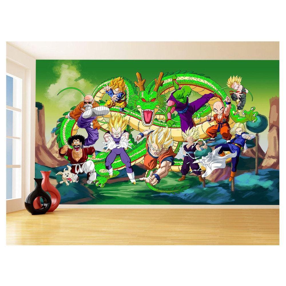 Papel De Parede Dragon Ball Goku Vegeta Anime 3,5M Dbz289